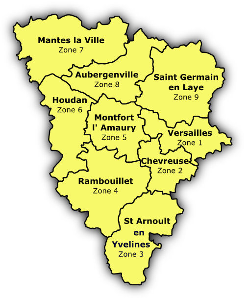 Carte des zones d'intervention pour notre service de débarras dans les Yvelines (78)