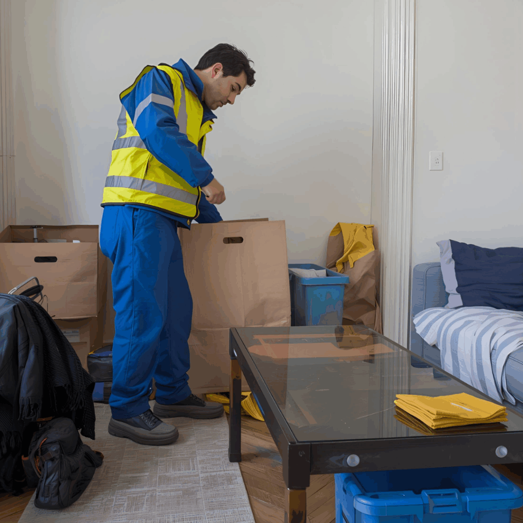 Centre de tri et de recyclage des matériaux après une intervention de débarras.