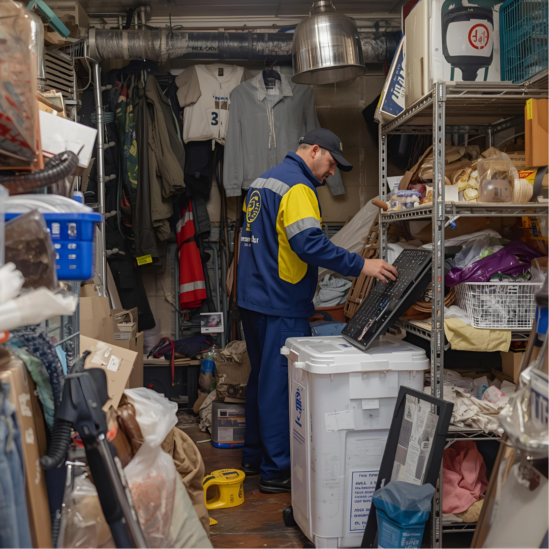 Résultat avant/après d'un débarras complet d'une cave très encombrée en Île-de-France.
